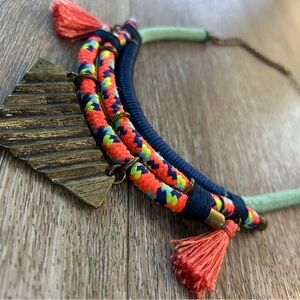 Colorful Woven Statement Necklace